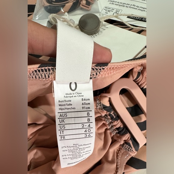 NWT Zimmermann Sculpt Link Ruched Zebra Print Bandeau Swimsuit 0 XS - Picture 13 of 13